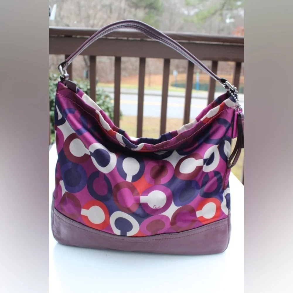 Coach Multi color signature logo hobo bag